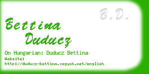 bettina duducz business card